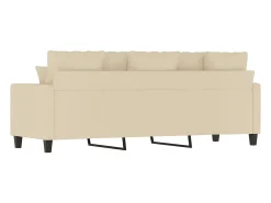 Sofá de 3 plazas de tela crema 180 cm