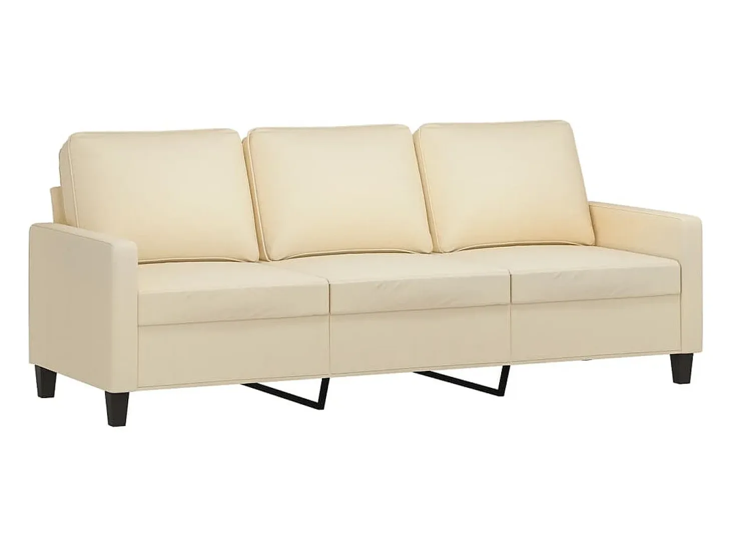 Sofá de 3 plazas de tela crema 180 cm