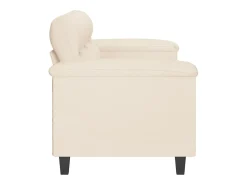 Sofá de 3 plazas de tela de microfibra beige 180 cm