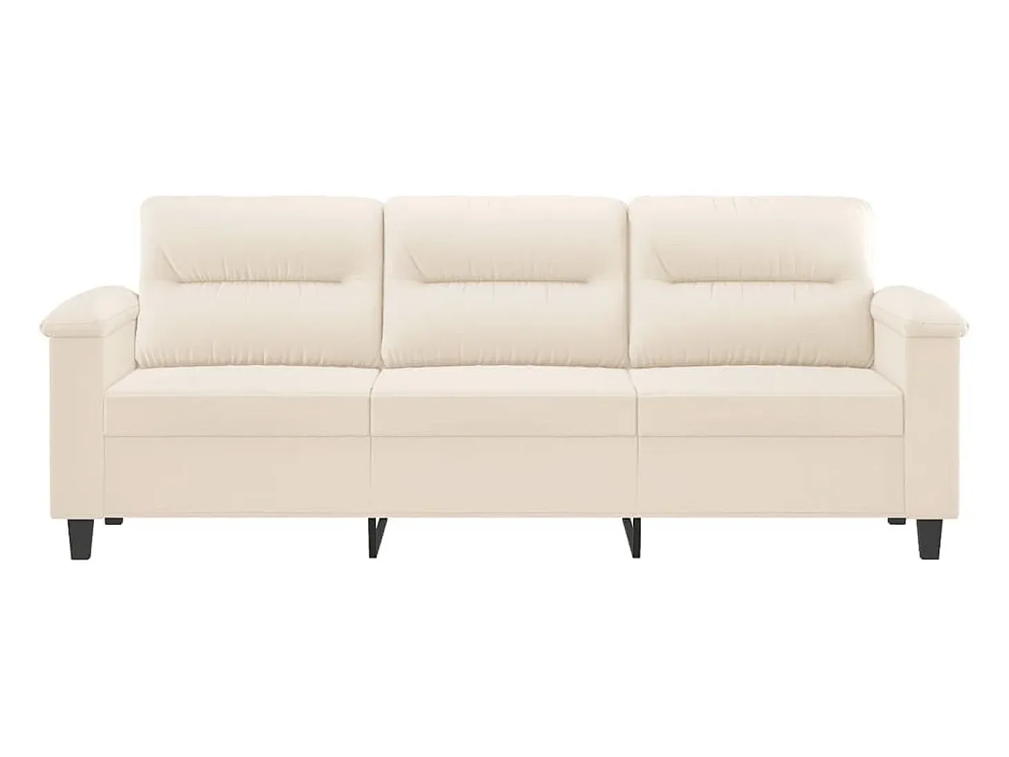 Sofá de 3 plazas de tela de microfibra beige 180 cm