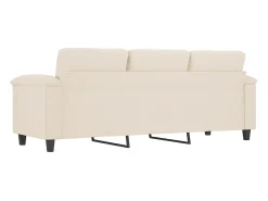 Sofá de 3 plazas de tela de microfibra beige 180 cm
