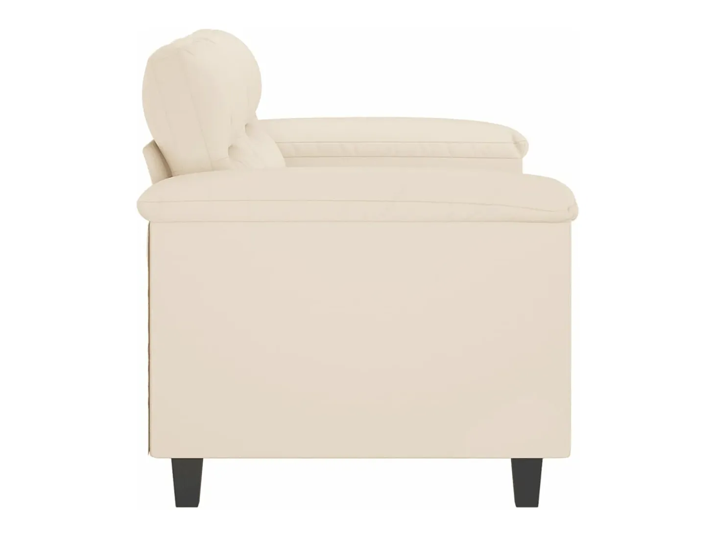 Sofá de 2 plazas de tela de microfibra beige 120 cm