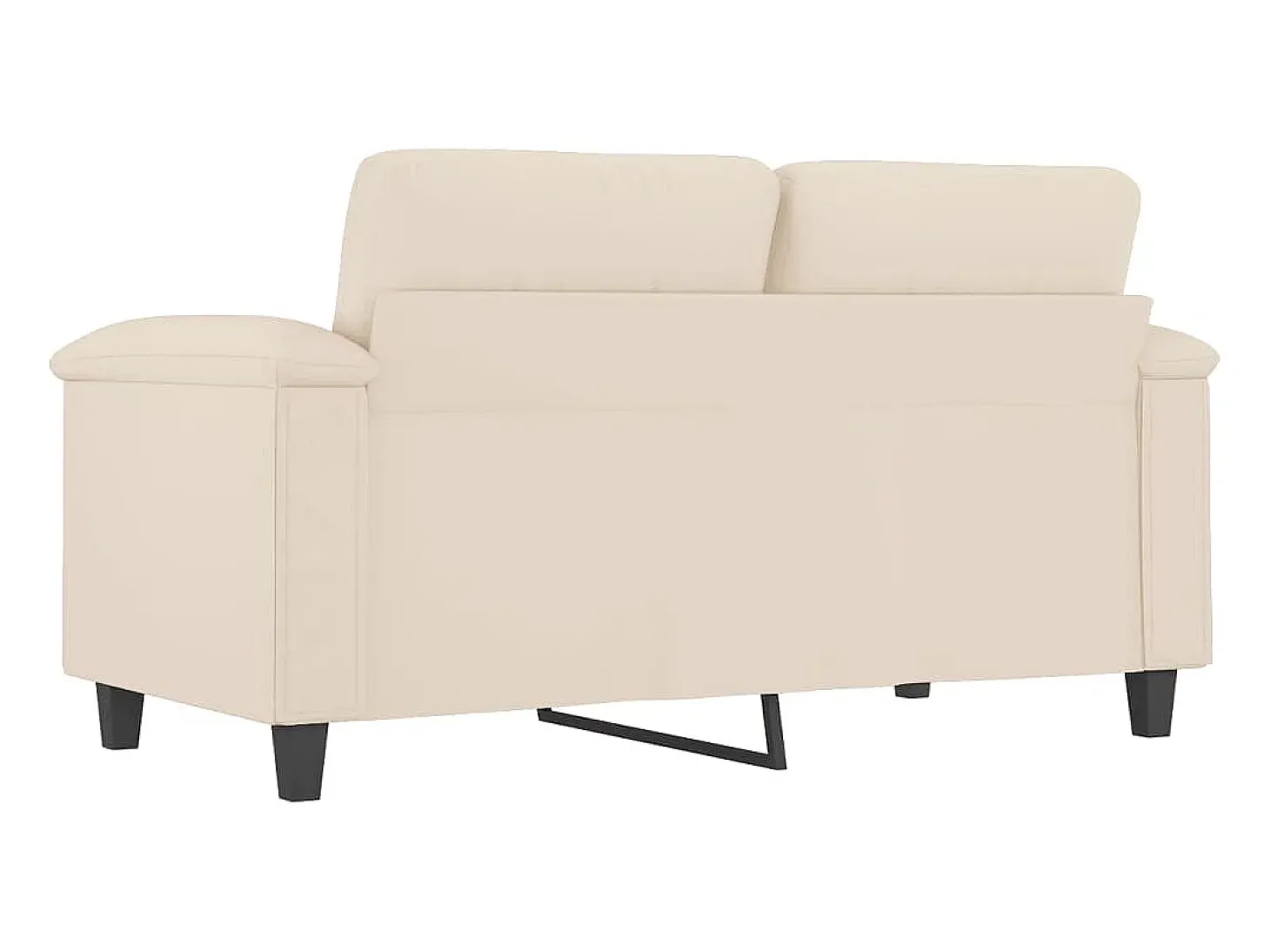 Sofá de 2 plazas de tela de microfibra beige 120 cm