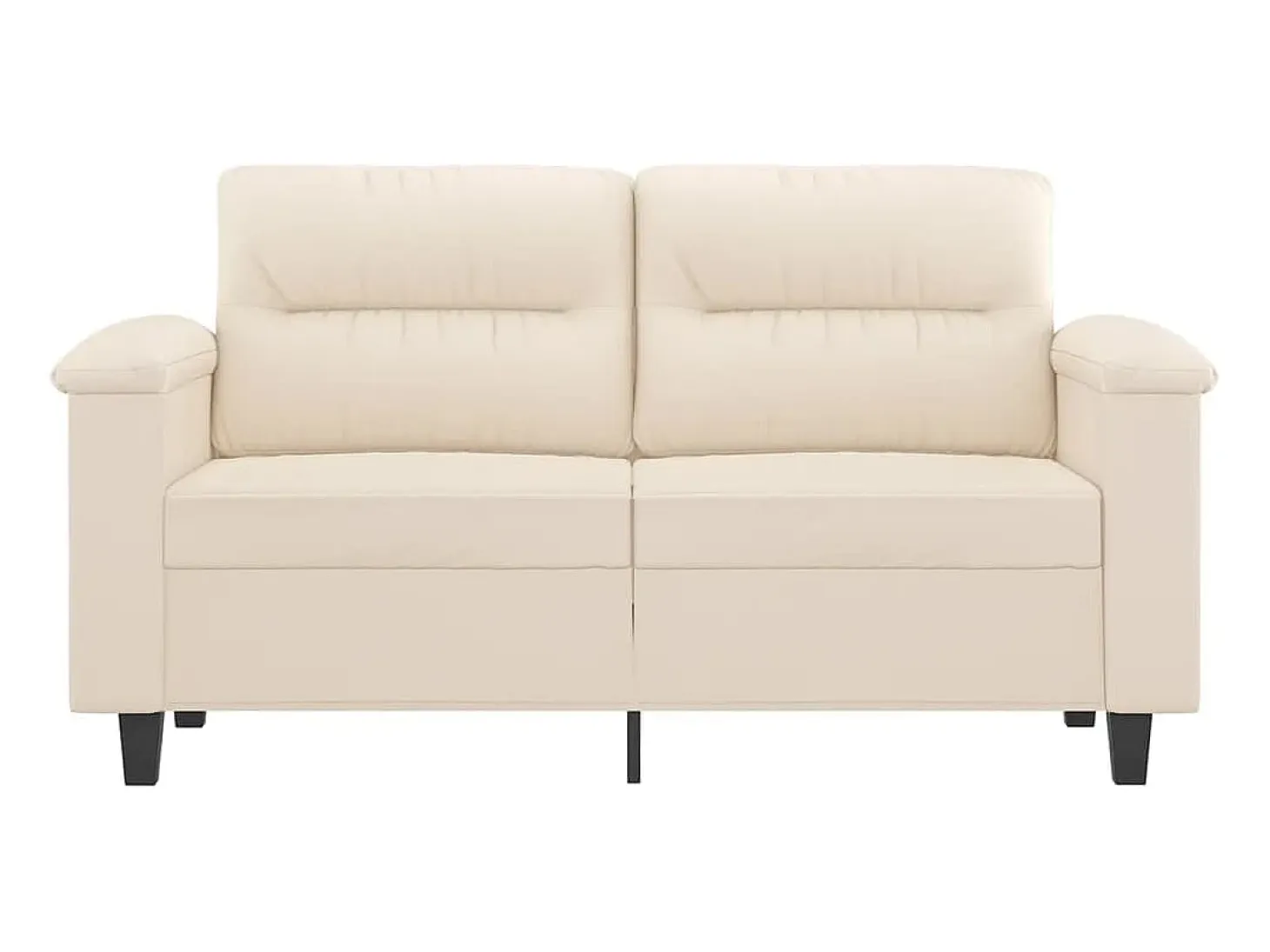 Sofá de 2 plazas de tela de microfibra beige 120 cm