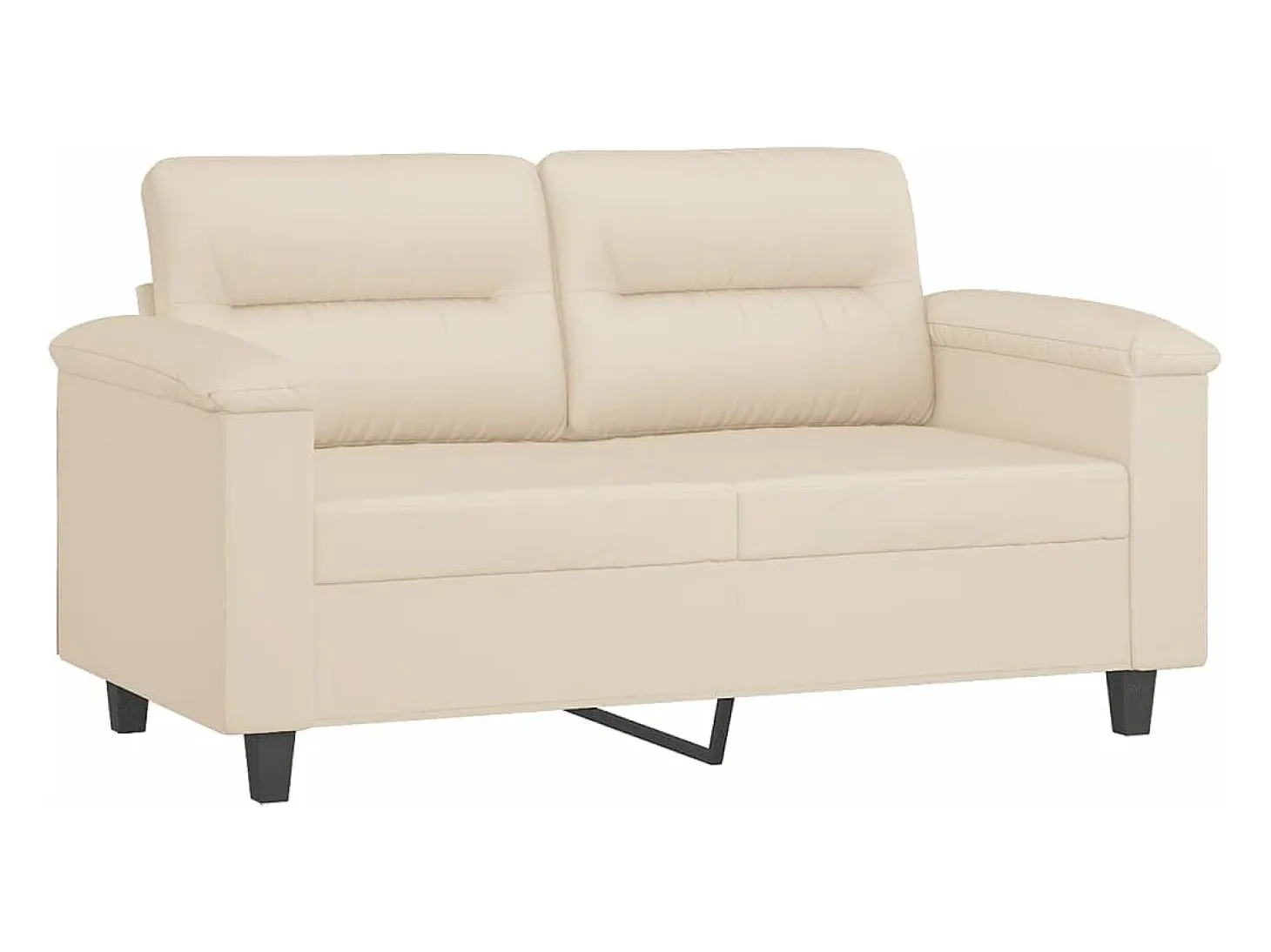 Sofá de 2 plazas de tela de microfibra beige 120 cm