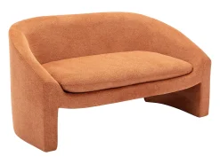 Sofá de 2 plazas de tela de color terracota estilo diseño OSSANA