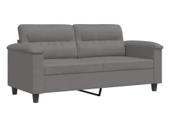 Sofá de 2 plazas de tela de microfibra gris oscuro 140 cm