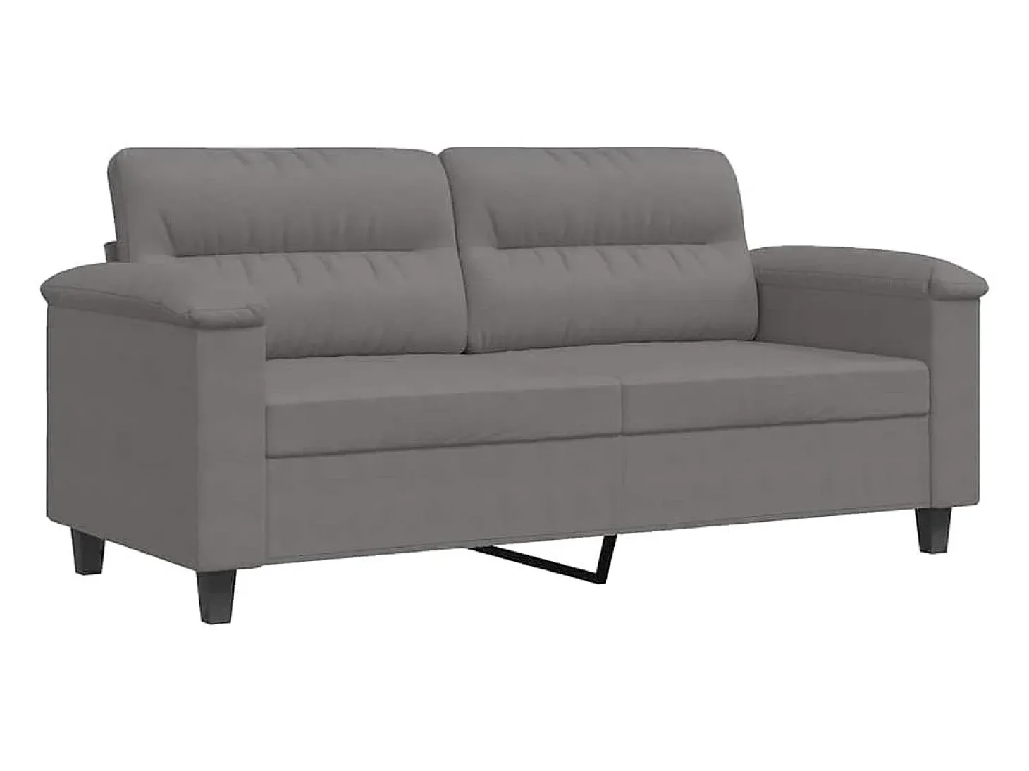 Sofá de 2 plazas de tela de microfibra gris oscuro 140 cm