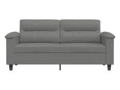 Sofá de 2 plazas de tela de microfibra gris oscuro 140 cm