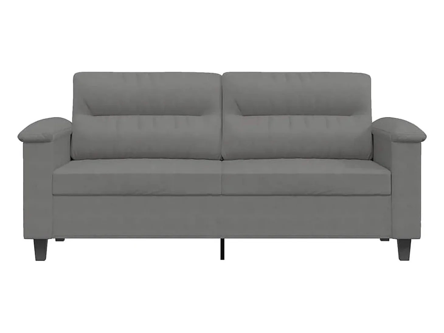 Sofá de 2 plazas de tela de microfibra gris oscuro 140 cm