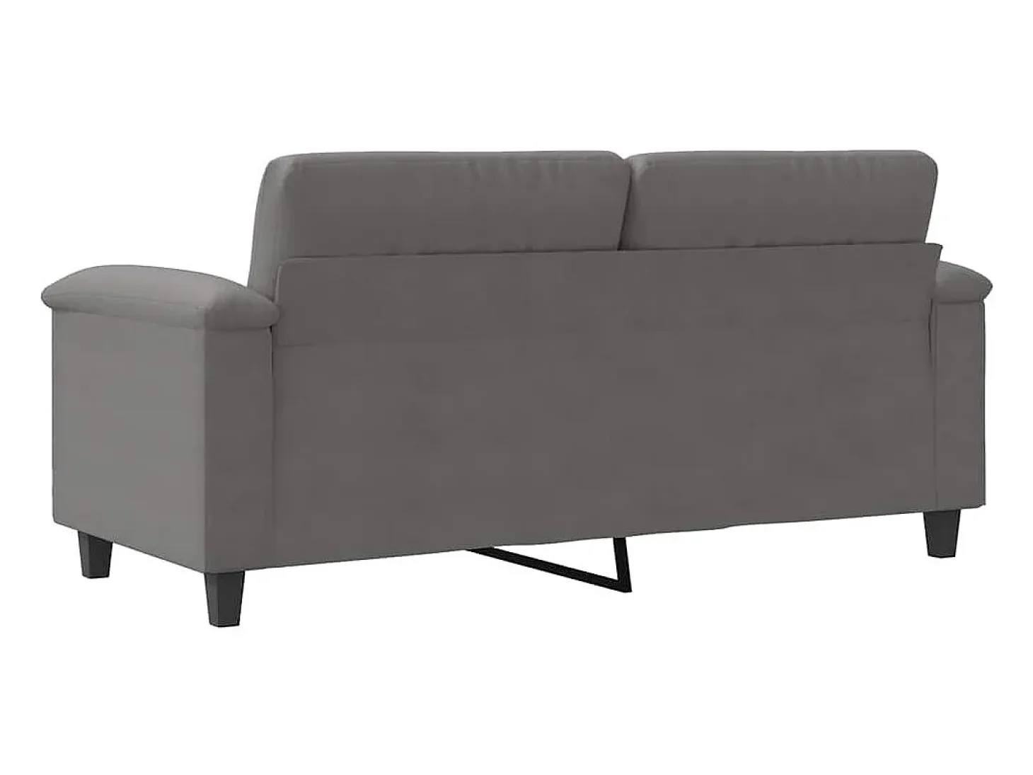 Sofá de 2 plazas de tela de microfibra gris oscuro 140 cm