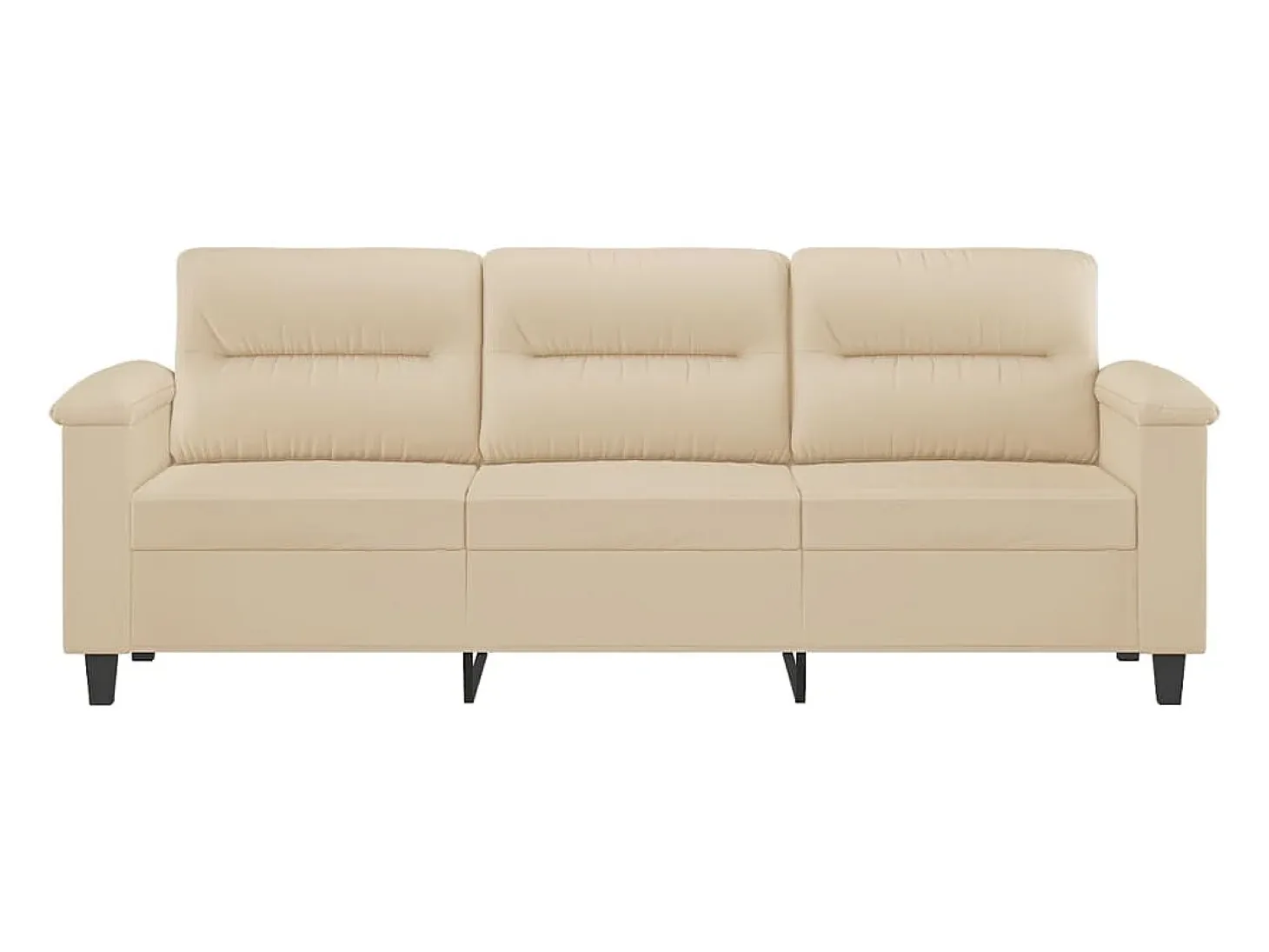 Sofá de 3 plazas de tela de microfibra color crema 180 cm