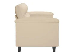 Sofá de 3 plazas de tela de microfibra color crema 180 cm