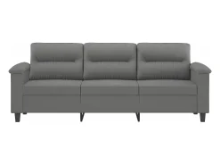 Sofá de 3 plazas de tela de microfibra gris oscuro 180 cm