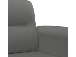 Sofá de 3 plazas de tela de microfibra gris oscuro 180 cm