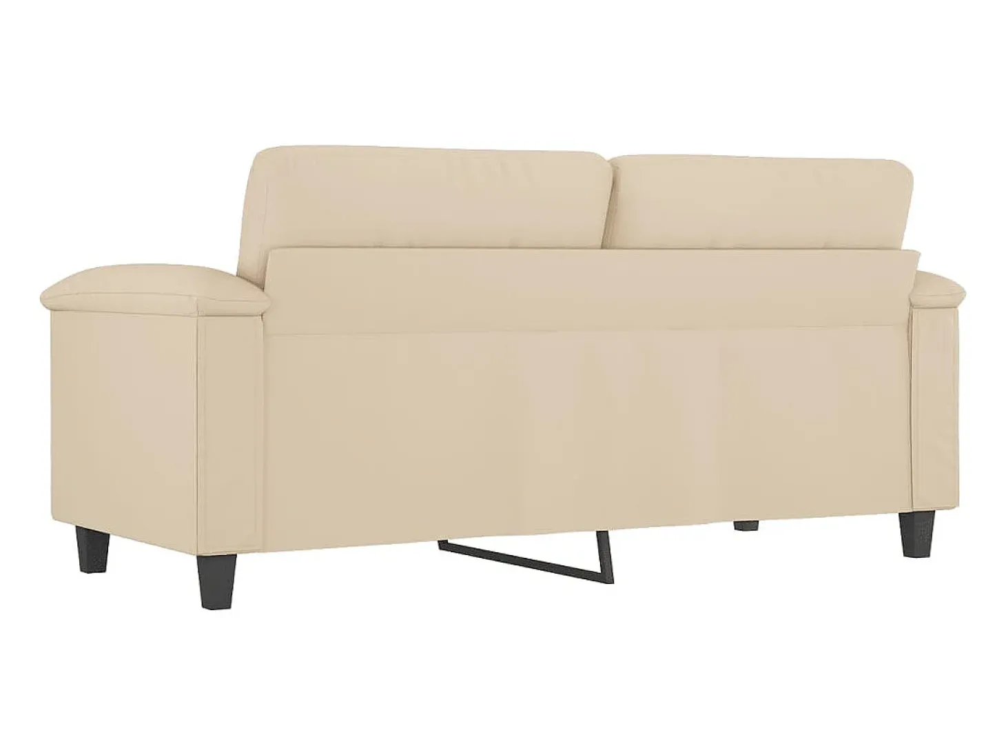 Sofá de 2 plazas de tela de microfibra color crema 140 cm