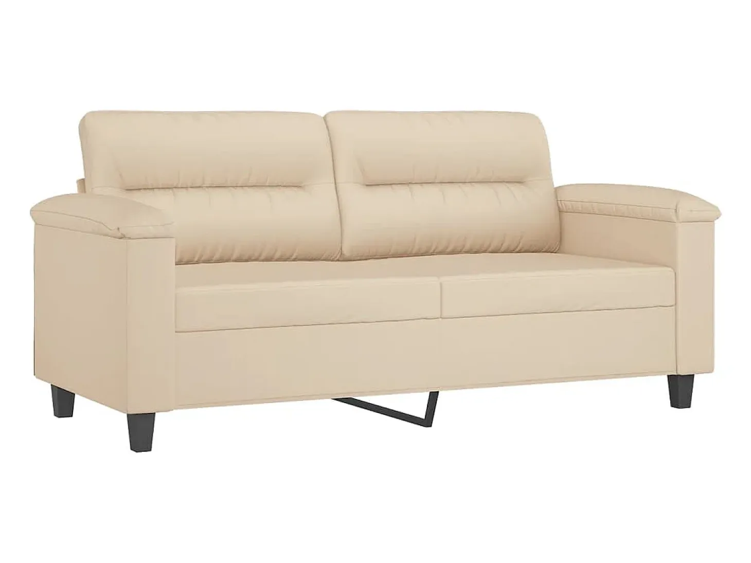Sofá de 2 plazas de tela de microfibra color crema 140 cm