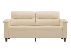 Sofá de 2 plazas de tela de microfibra color crema 140 cm