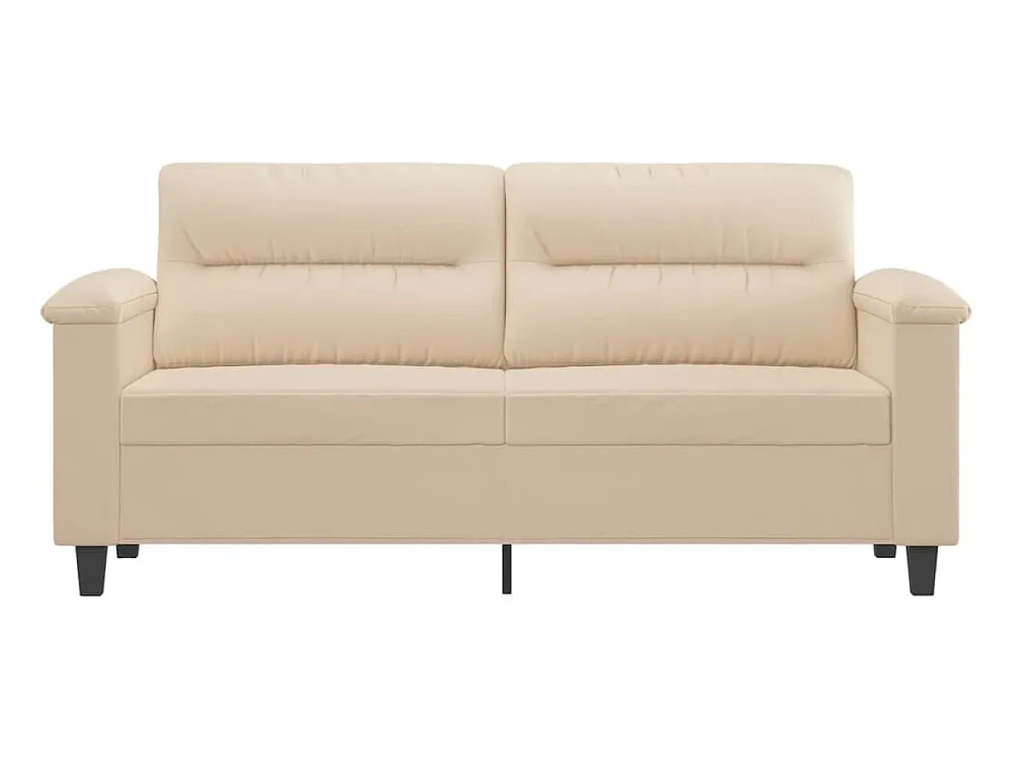 Sofá de 2 plazas de tela de microfibra color crema 140 cm