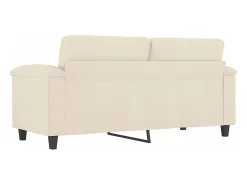 Sofá de 2 plazas de tela de microfibra beige 140 cm