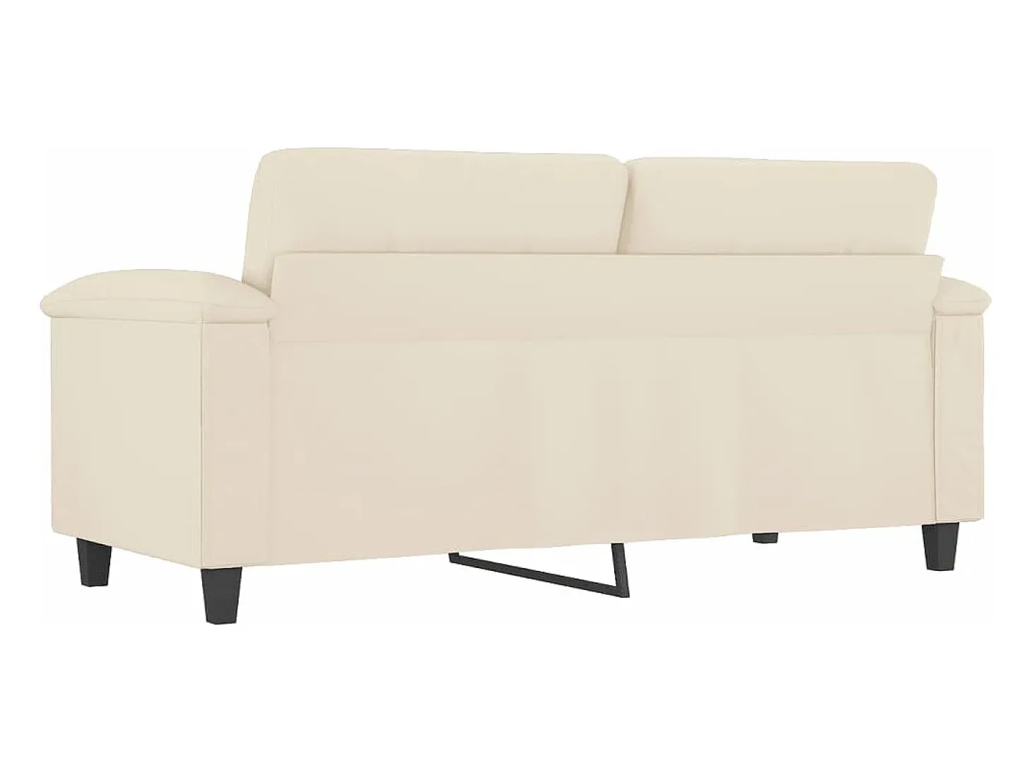 Sofá de 2 plazas de tela de microfibra beige 140 cm