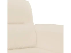 Sofá de 2 plazas de tela de microfibra beige 140 cm