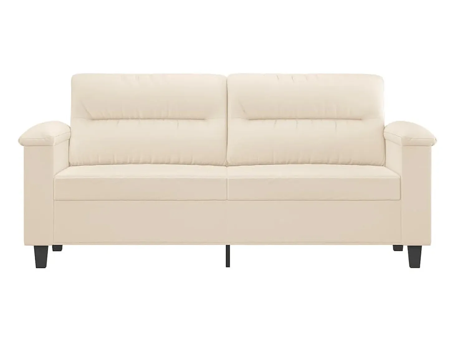 Sofá de 2 plazas de tela de microfibra beige 140 cm