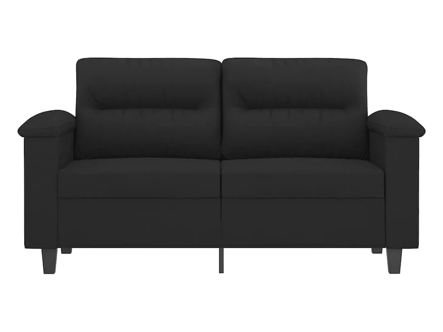 Sofá de 2 plazas de tela de microfibra negro 120 cm
