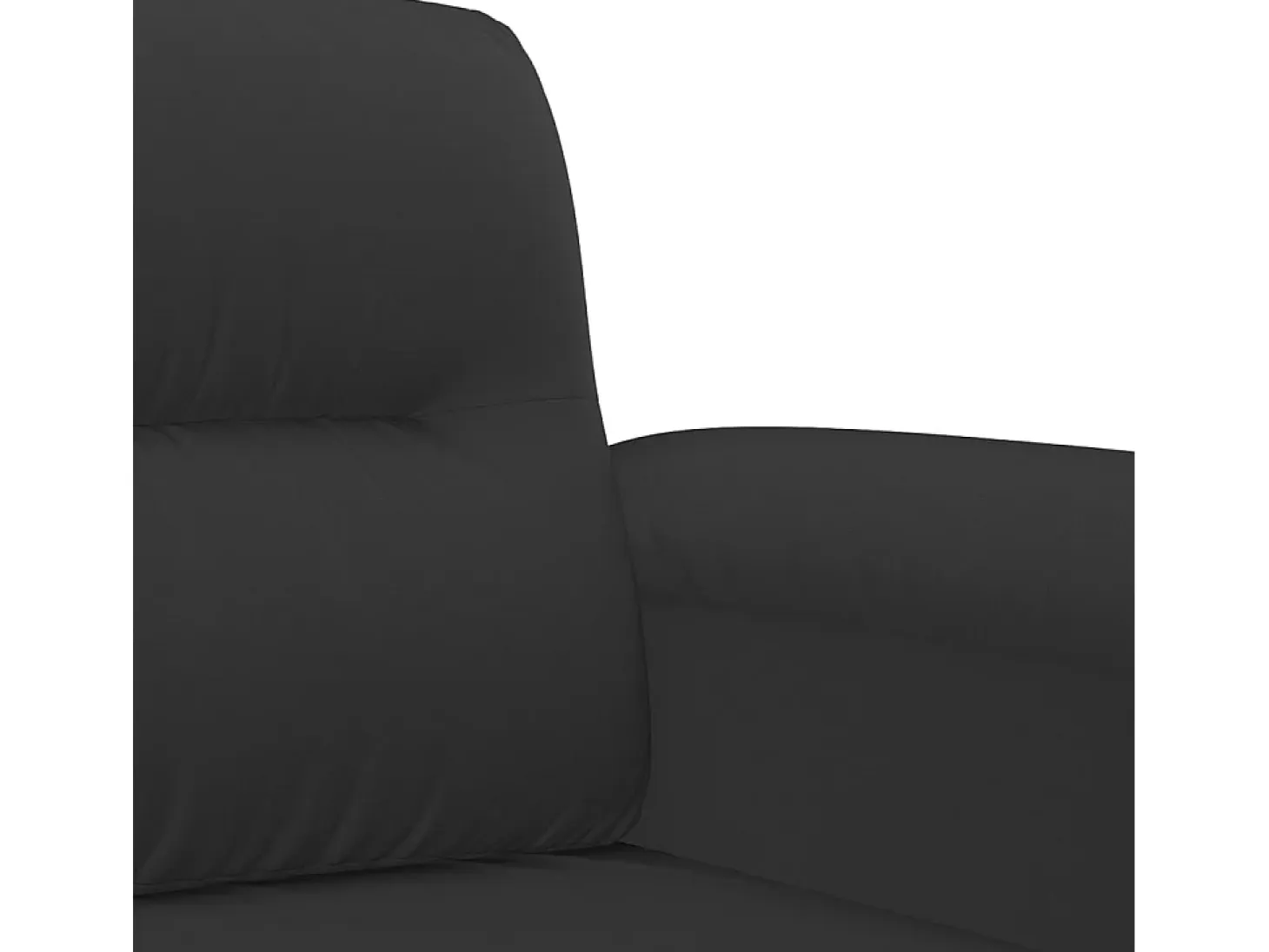 Sofá de 2 plazas de tela de microfibra negro 120 cm