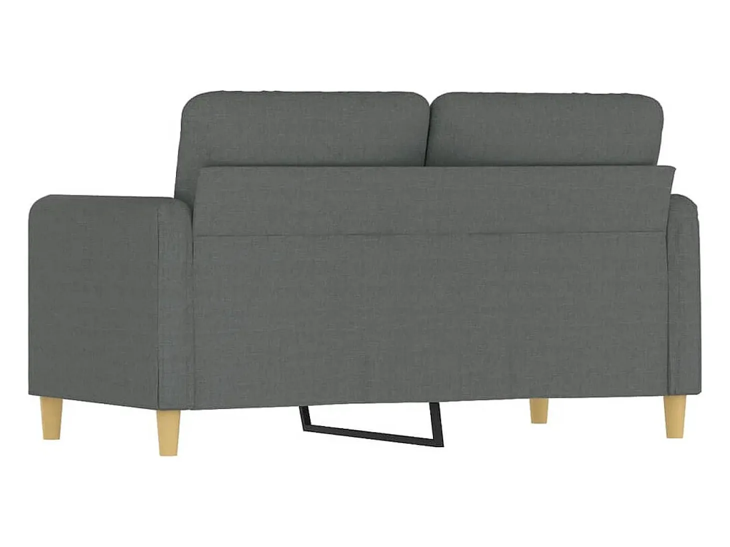 Sofá de 2 plazas de tela gris oscuro 120 cm