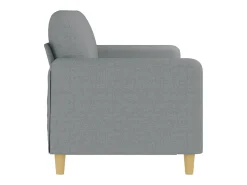 Sofá de 3 plazas de tela gris claro 180 cm