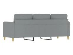 Sofá de 3 plazas de tela gris claro 180 cm