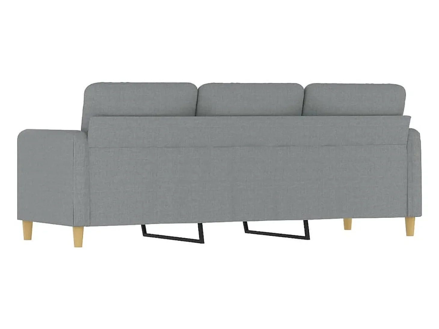 Sofá de 3 plazas de tela gris claro 180 cm