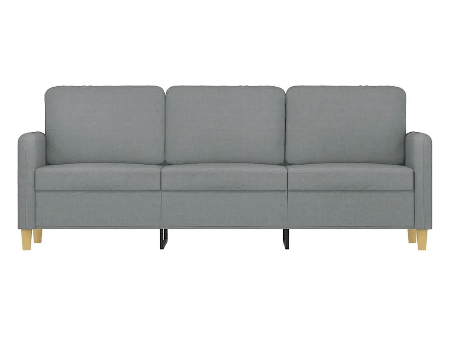 Sofá de 3 plazas de tela gris claro 180 cm