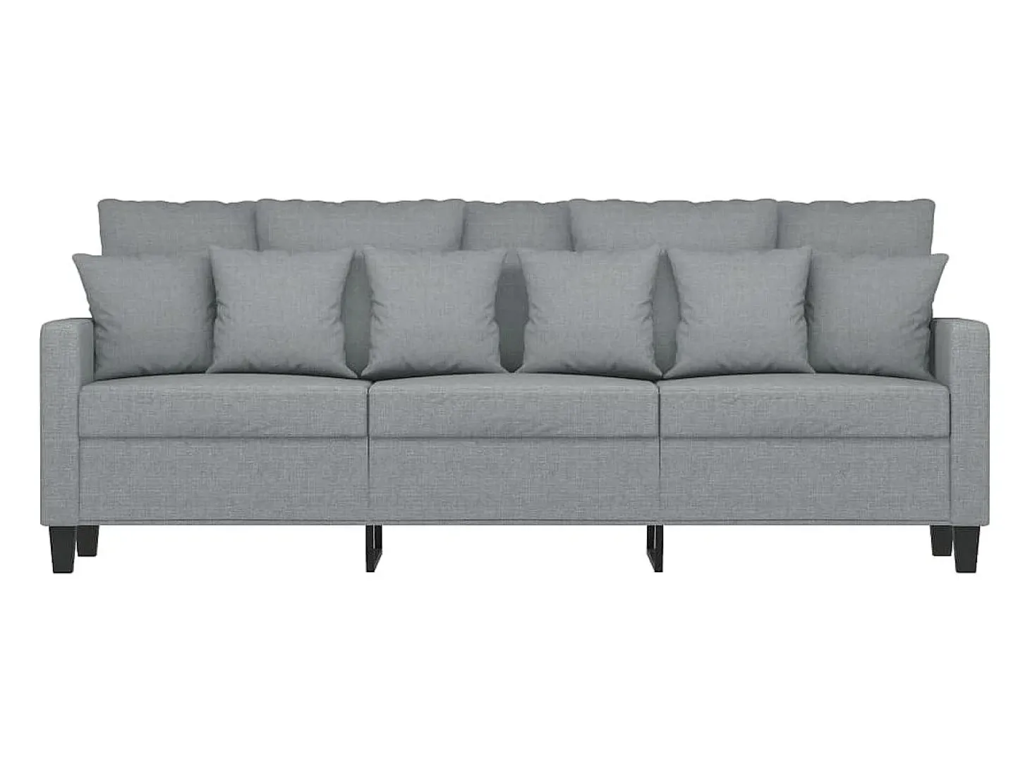 Sofá de 3 plazas de tela gris claro 180 cm
