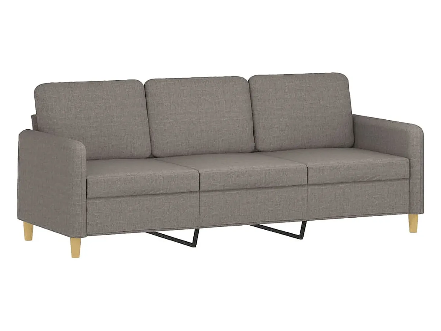 Sofá de 3 plazas de tela gris taupe 180 cm