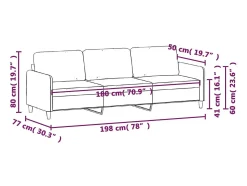 Sofá de 3 plazas de tela gris taupe 180 cm