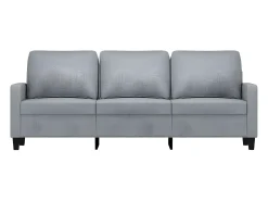 Sofá de 3 plazas de tela gris claro 180 cm PWFG75024