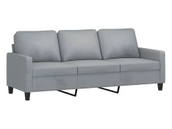 Sofá de 3 plazas de tela gris claro 180 cm PWFG75024