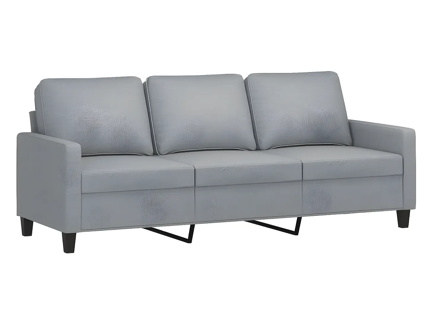 Sofá de 3 plazas de tela gris claro 180 cm PWFG75024
