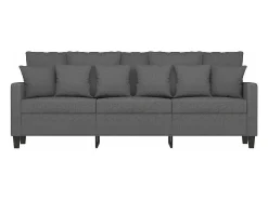 Sofá de 3 plazas de tela gris oscuro 180 cm