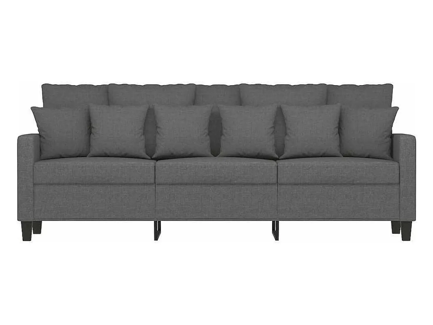 Sofá de 3 plazas de tela gris oscuro 180 cm