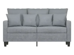 Sofá de 2 plazas de tela gris claro 120 cm PWFG61584