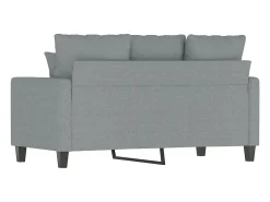 Sofá de 2 plazas de tela gris claro 120 cm