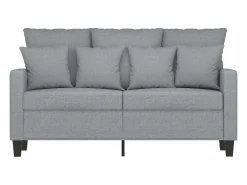 Sofá de 2 plazas de tela gris claro 120 cm