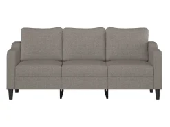 Sofá de 3 plazas de tela gris taupe 180 cm
