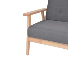 Sofá de 3 plazas de tela gris oscura PWFG16552