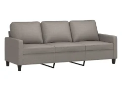Sofá de 3 plazas de tela gris taupe 180 cm