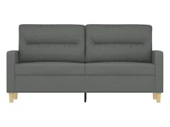 Sofá de 2 plazas de tela gris oscuro 140 cm