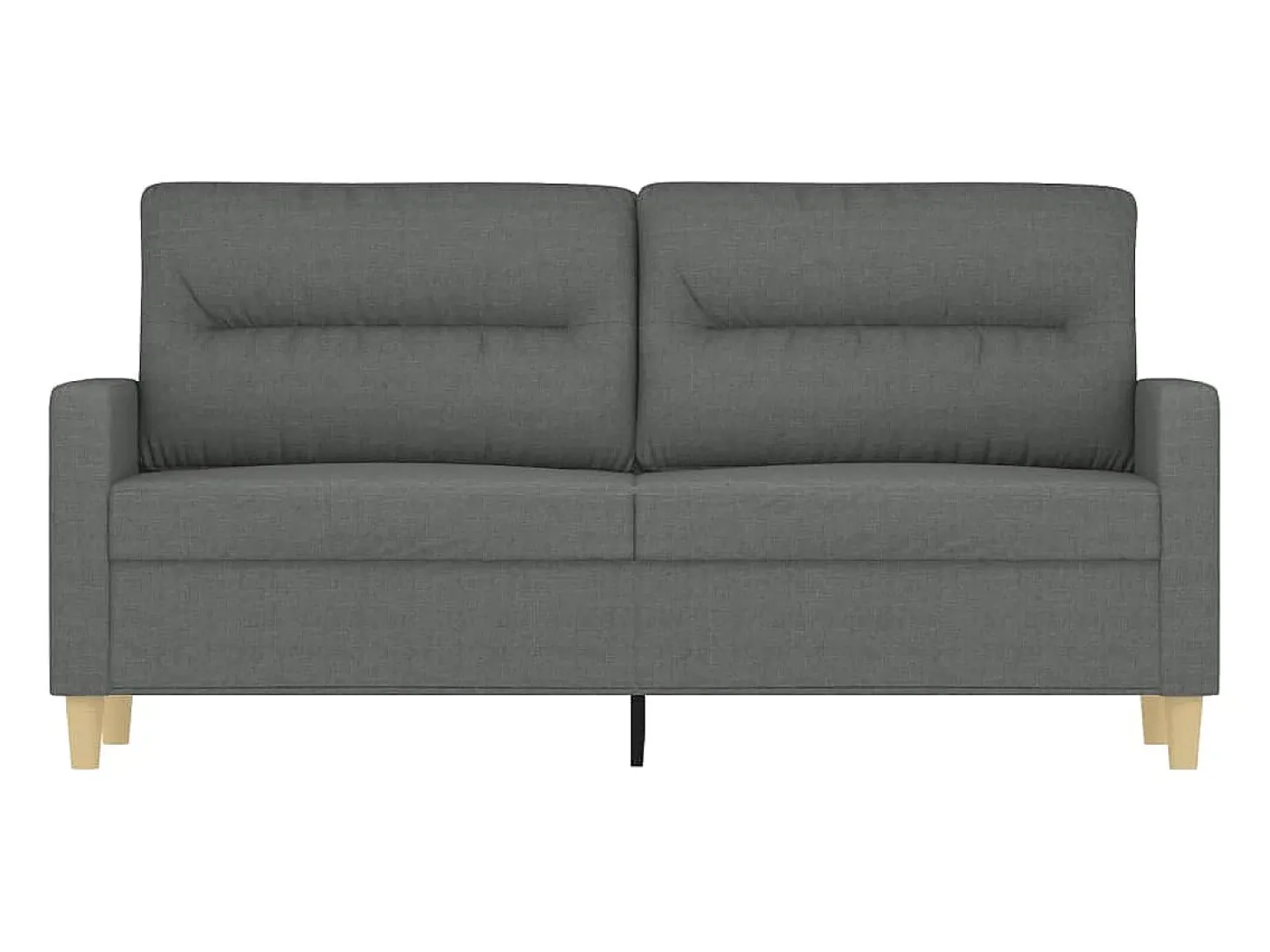 Sofá de 2 plazas de tela gris oscuro 140 cm